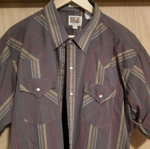 Vintage Ely Cattleman XXL Tall Pearl Snap Short Sleeve Shirt
